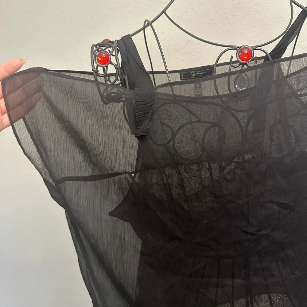 Jessica Simpson Black Sheer Ruffled Blouse - Picture 5 of 15